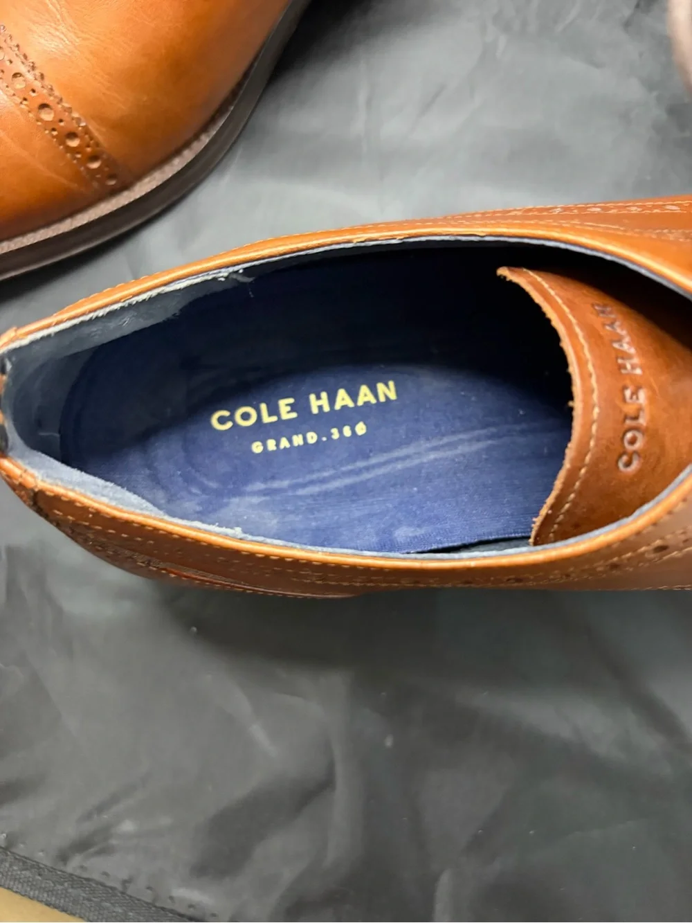 Cole Haan Men's Jefferson Grand Cap Toe Tan Leather Oxford Dress Shoes Size 10M